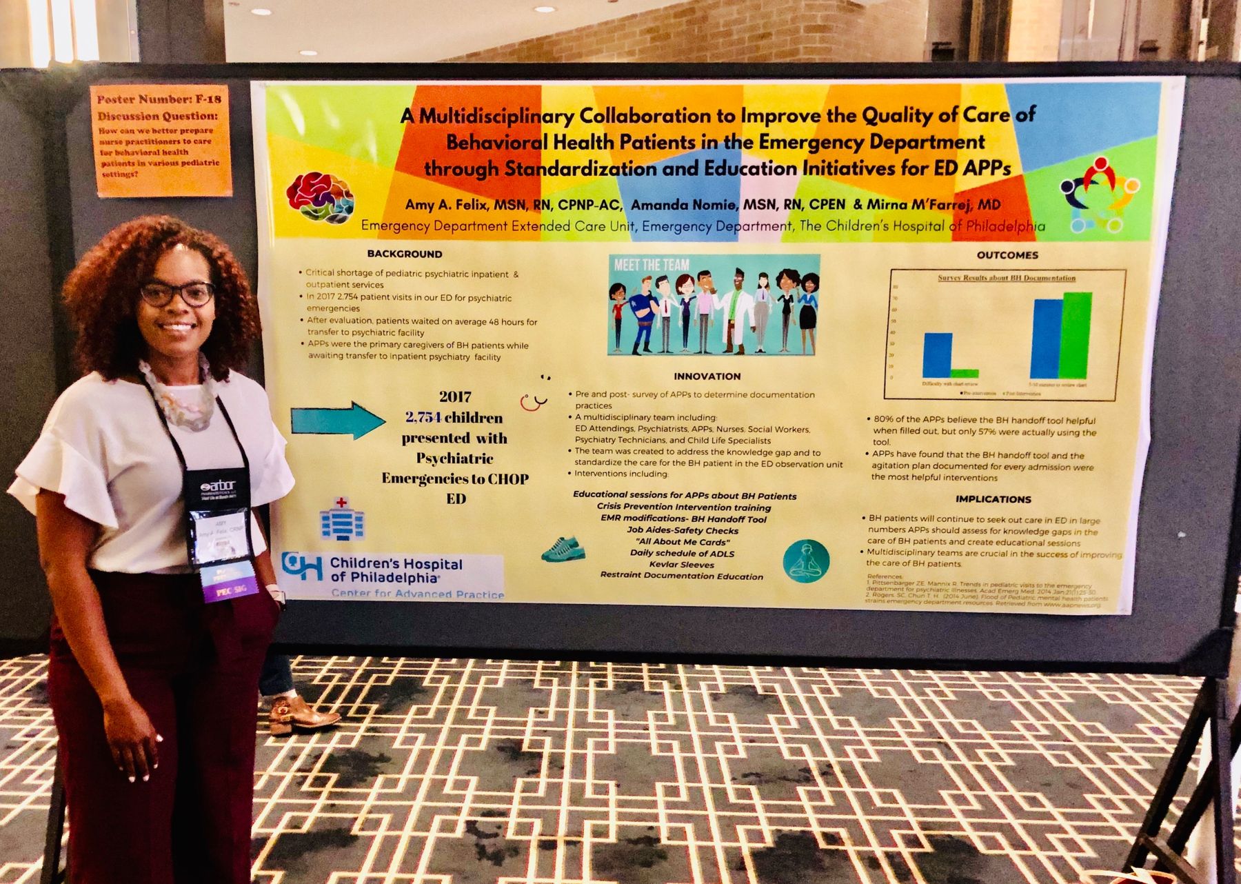 Amy presenting a research poster