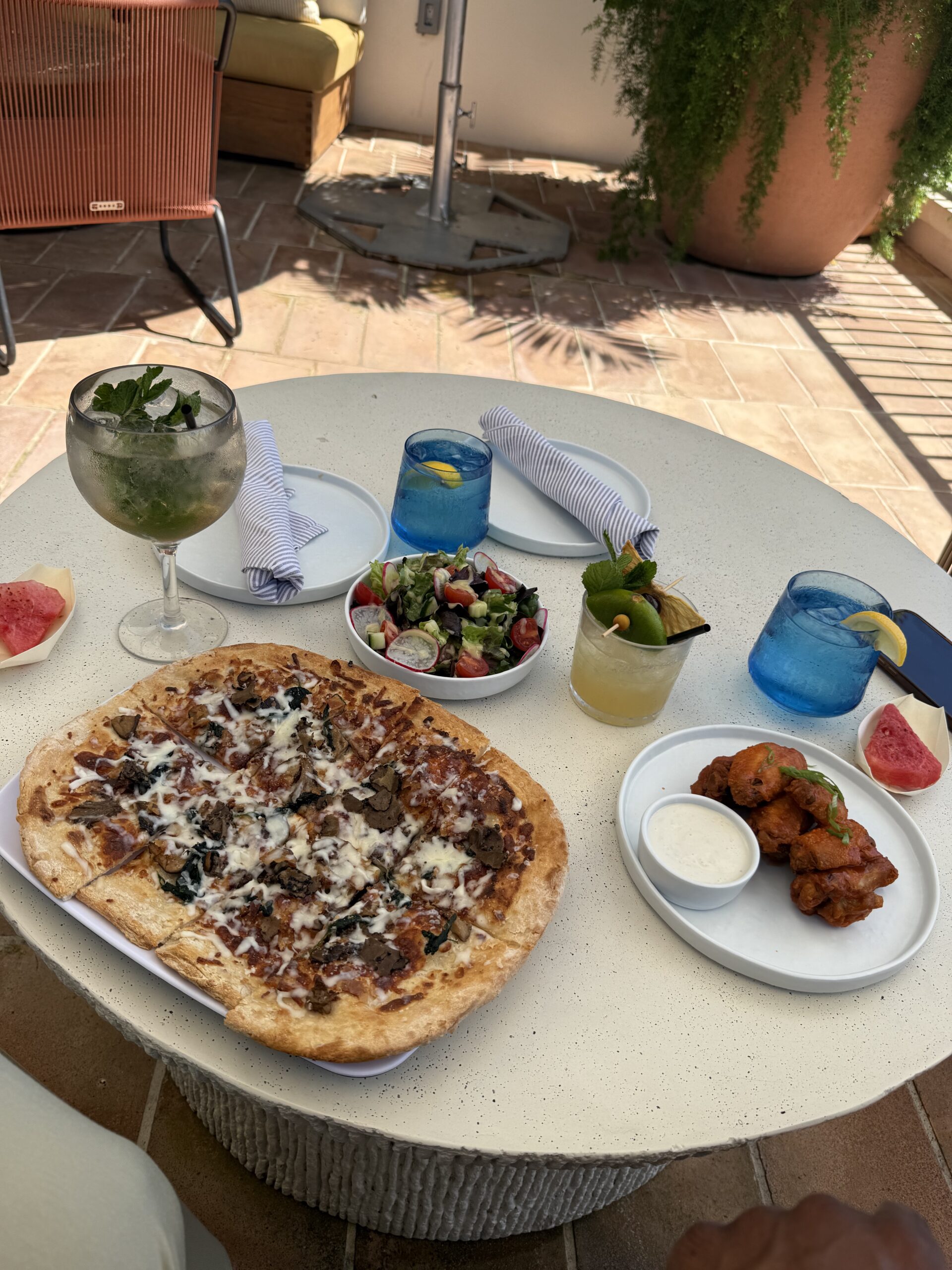 Poolside food and drinks at Hotel Indigo